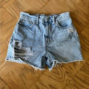 Madewell The MomJean Short Distressed Denim Women Shorts